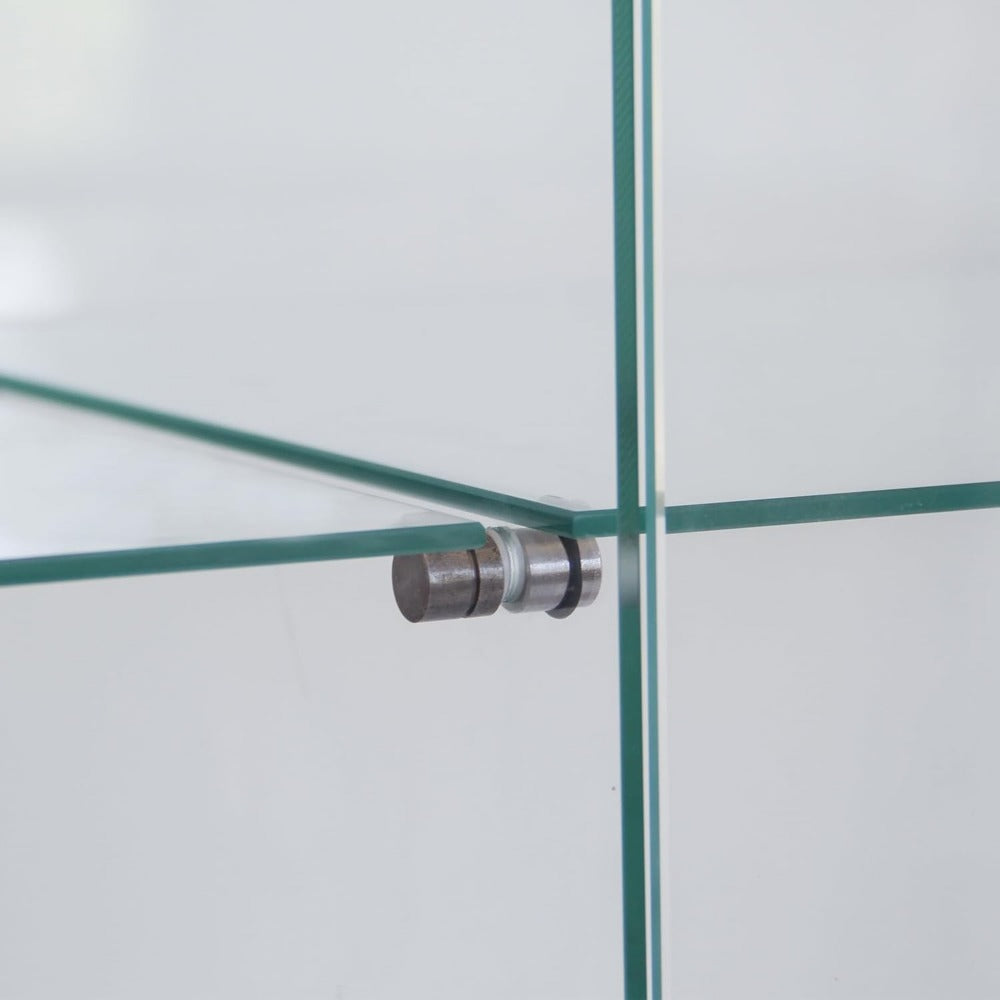 Glass Display Cabinet with 4 Shelves,Trophy Showcase,Floor Standing Curio Bookshelf