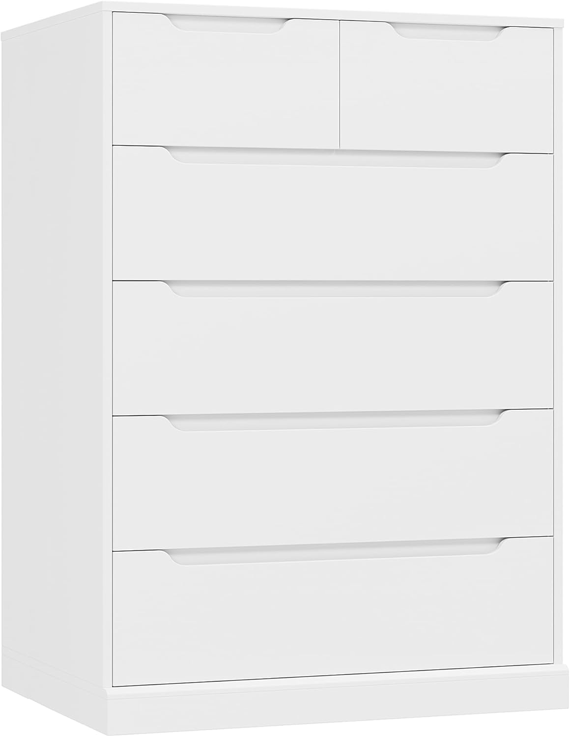 Modern 6 Drawer Dresser for Bedroom, Tall Chest of Drawers with Storage, Large Wood Storage Chest Organizers with Cut-Ou