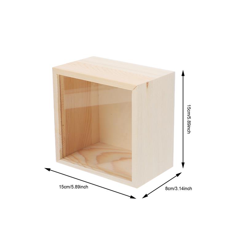 Unfinished Wooden Storage Box With Slide Top Treasure Chest Jewelry Boxes Keepsake Gift Packing Box Home Decoration