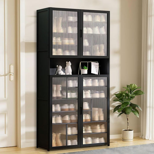 11 Tier Bamboo Shoe Storage Cabinet with Doors, 40-45 Pairs Free Standing Shoe Racks for Closet, Entryway Shoes Rack Organizer f