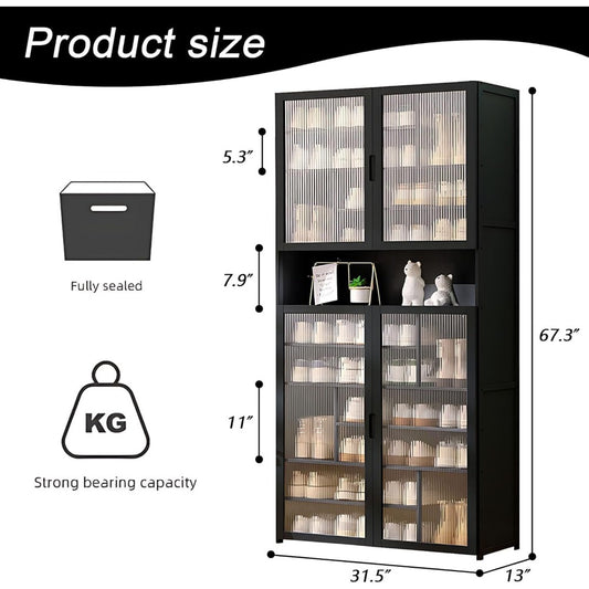 11 Tier Bamboo Shoe Storage Cabinet with Doors, 40-45 Pairs Free Standing Shoe Racks for Closet, Entryway Shoes Rack Organizer f