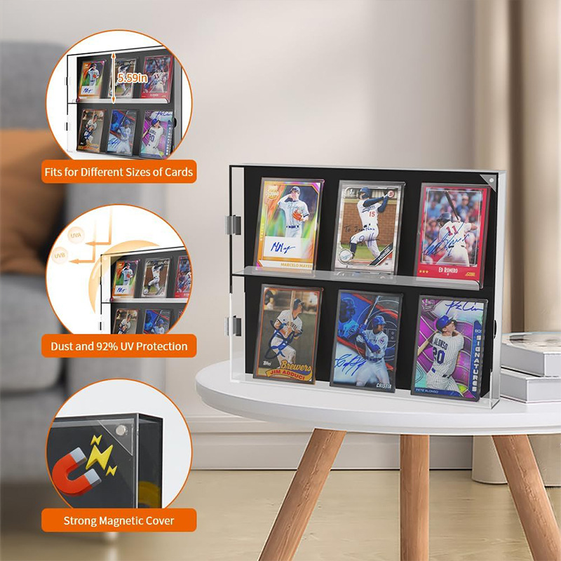 Trading Card Acrylic Display Frame,HD Hangable Graded Card Cabinet,For Sports Game Card